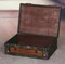 Wooden Vintage Luggage Trunks - Antique Carry-on Suitcase Storage Box with Hinged Lids, Old-Fashioned Decorative Box